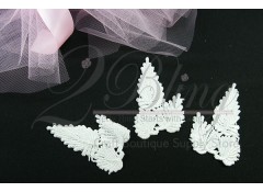 Embroidery Venice - Leaves - White (Pack of 3)